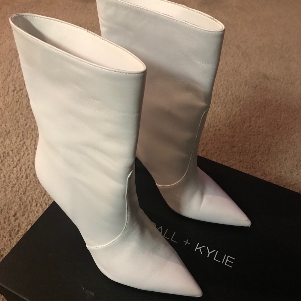 White Kendall and Kylie booties